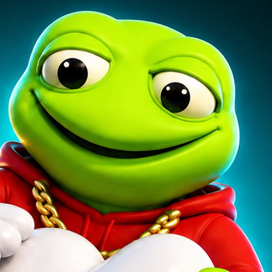 Toad — smug green toad in a red hoodie with a gold chain